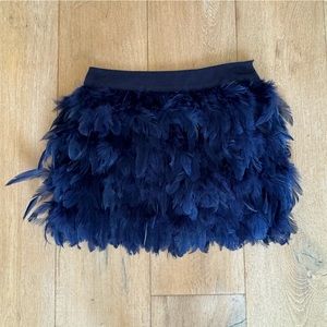 Blaque Label blue REAL Ostrich feather mini skirt. NWT